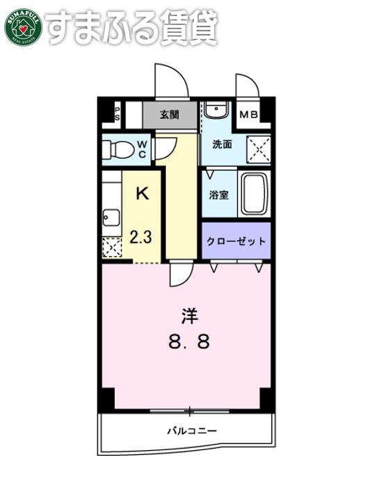 アルバ美合(1K/3階)の間取り写真
