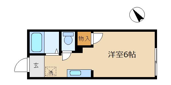 メゾンソレイユ(1K/2階)の間取り写真
