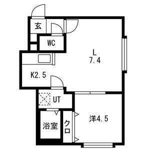 アウルの杜宮の沢(1LDK/3階)の間取り写真