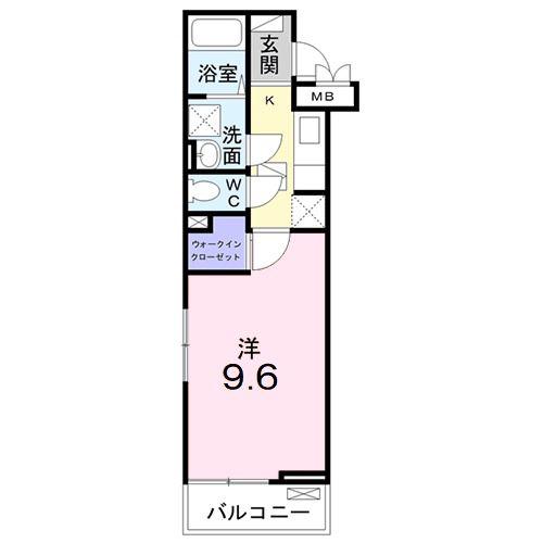 ヒカルサ枚方村野高見台(1K/1階)の間取り写真