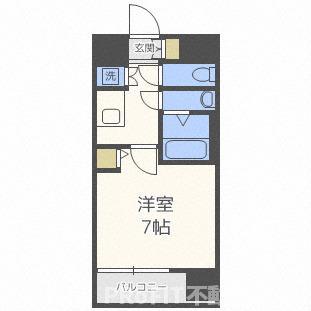 エグゼ難波南V(1K/7階)の間取り写真