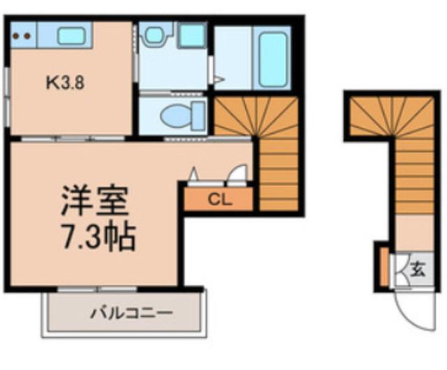 ルエリア真間(1K/2階)の間取り写真