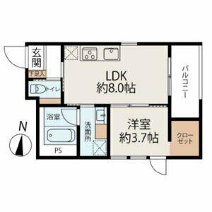 WELLNEST ROOM 名駅南(1LDK/1階)の間取り写真