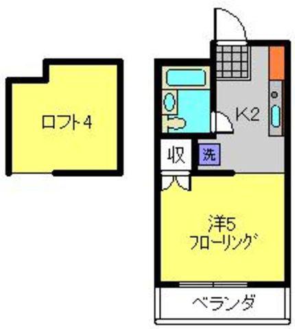 アルコープ笹野台(1K/2階)の間取り写真