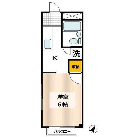 ハイツHIRO(1K/1階)の間取り写真