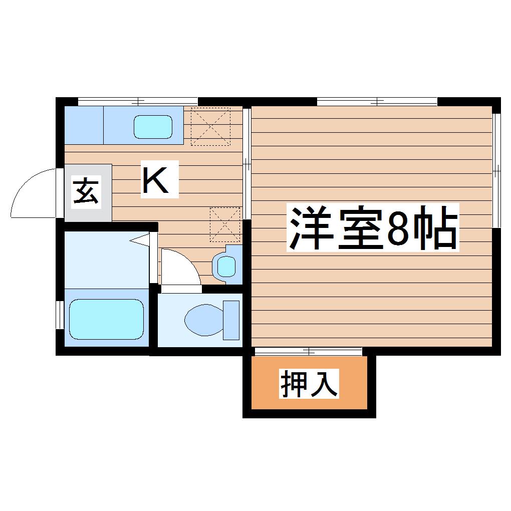 ハイライフ長町III(1K/1階)の間取り写真