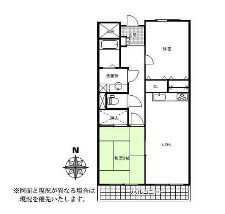 ロータスII(2LDK/3階)の間取り写真