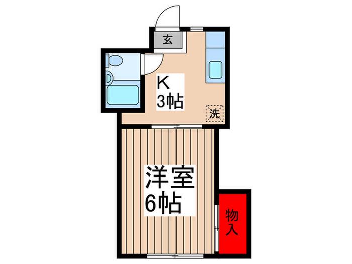 ハイツリステル高清水(1K/2階)の間取り写真