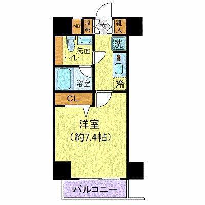 プレール・ドゥーク木場駅前(1K/5階)の間取り写真