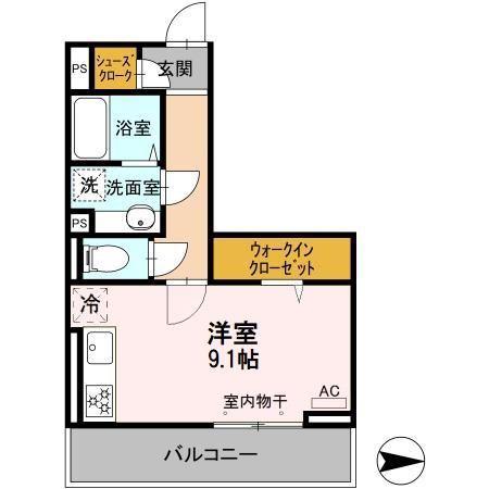 MAISON RASSURER(ワンルーム/2階)の間取り写真