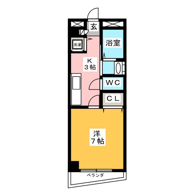テンジンビル弐番館(1K/7階)の間取り写真