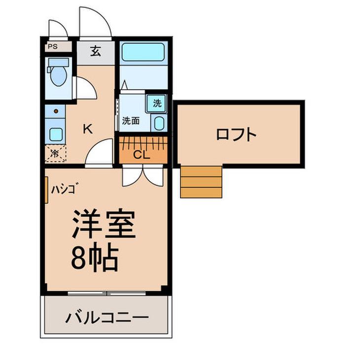 コーポ桜井 A(1K/2階)の間取り写真