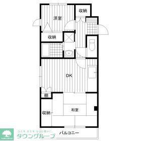 ボナール(2DK/4階)の間取り写真