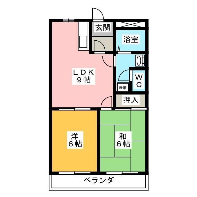 クレストール(2LDK/3階)の間取り写真