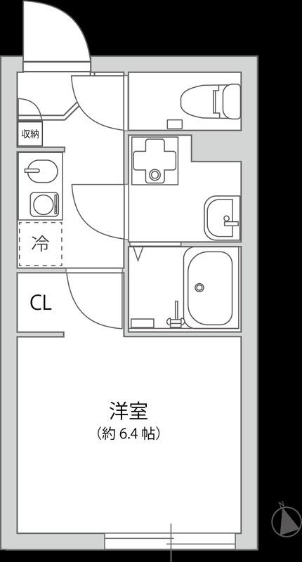 グランパーク大山(1K/4階)の間取り写真