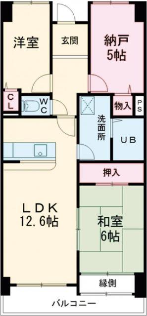 JR阪和線 紀伊駅 徒歩48分 10階建 築35年(3LDK/9階)の間取り写真