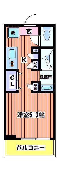 B CITY APARTMENT TACHIKAWATAPP(1K/2階)の間取り写真
