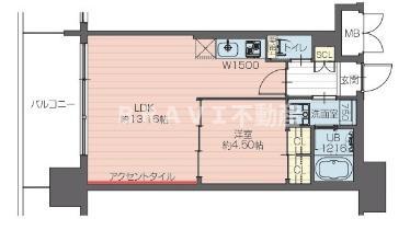 プレジオ森之宮(1LDK/8階)の間取り写真