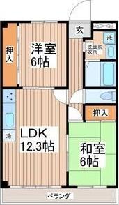 山本ビル(2LDK/3階)の間取り写真