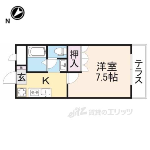 エクシード3(1K/2階)の間取り写真