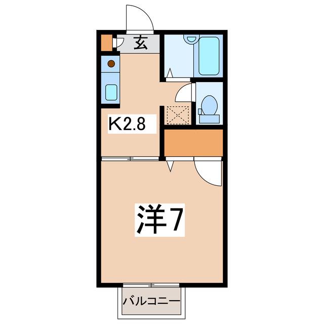バリュージュ上町(1K/1階)の間取り写真