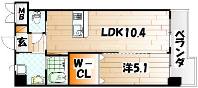 プルーム木町(1LDK/3階)の間取り写真