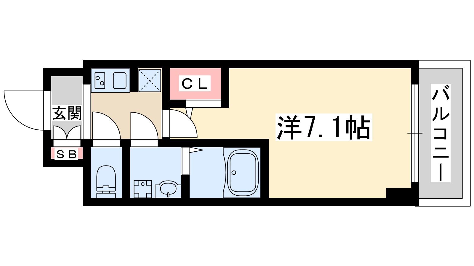 エムレジデンス新大阪ガーデン(1K/3階)の間取り写真
