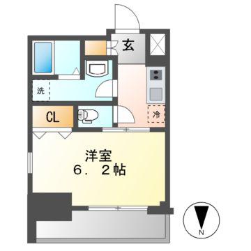 エステムコート名古屋泉プラチナムゲート(1K/5階)の間取り写真
