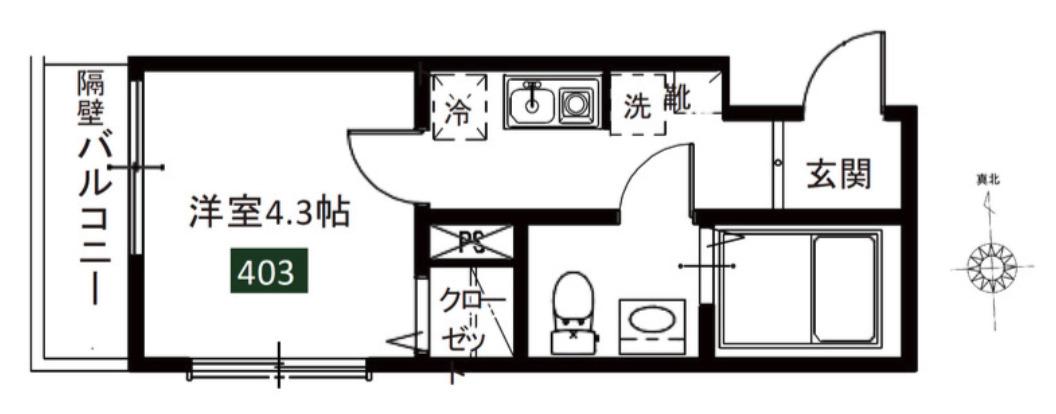 メルディア北綾瀬II(1K/2階)の間取り写真