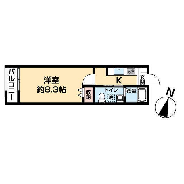 MQUARTO与野本町(1K/2階)の間取り写真