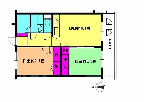 湘南アイランドコースト(2LDK/1階)の間取り写真