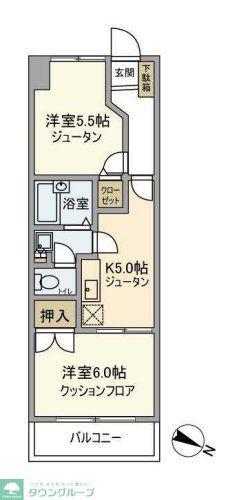 北習志野セントラルガーデン(2K/2階)の間取り写真