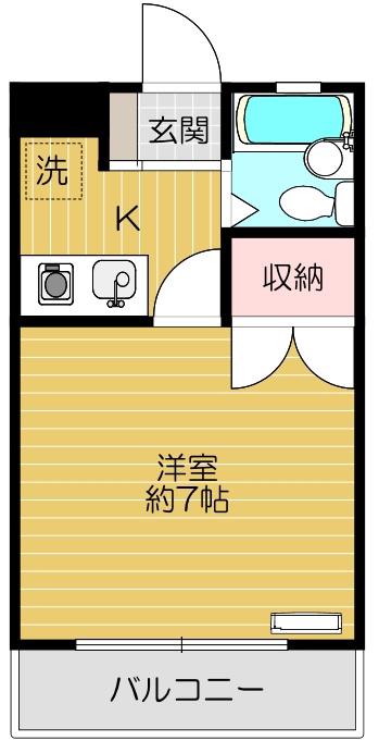 芝山マンション(1K/3階)の間取り写真