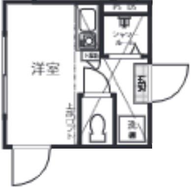 ONE CUBE 夏目坂(ワンルーム/1階)の間取り写真