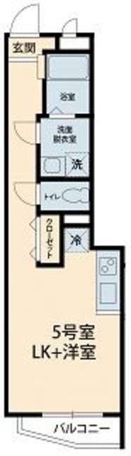 ピースコート成城学園前(ワンルーム/2階)の間取り写真