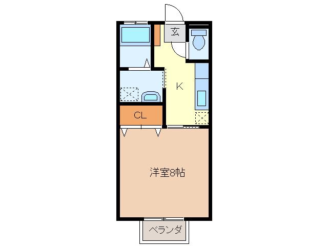 メゾンエスポワール(1K/2階)の間取り写真