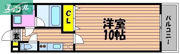 URBANO奥田(1K/1階)の間取り写真