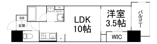 アーバネックス心斎橋II(1LDK/6階)の間取り写真