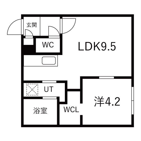 BELL COURT発寒南(1LDK/2階)の間取り写真