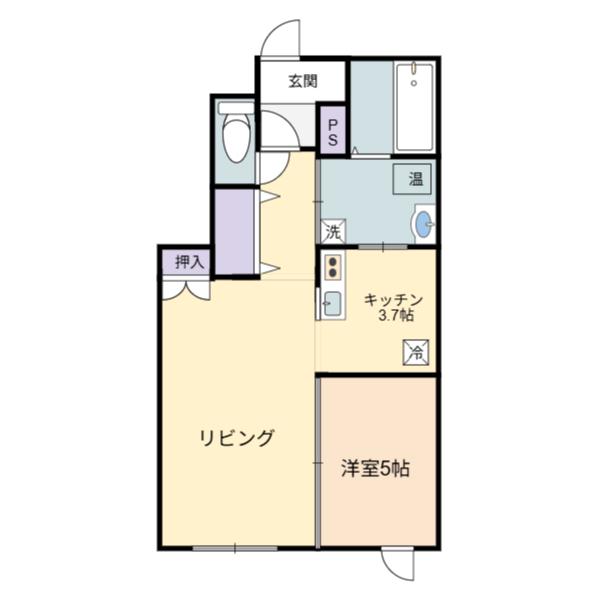 ステラ2 102(1LDK/1階)の間取り写真