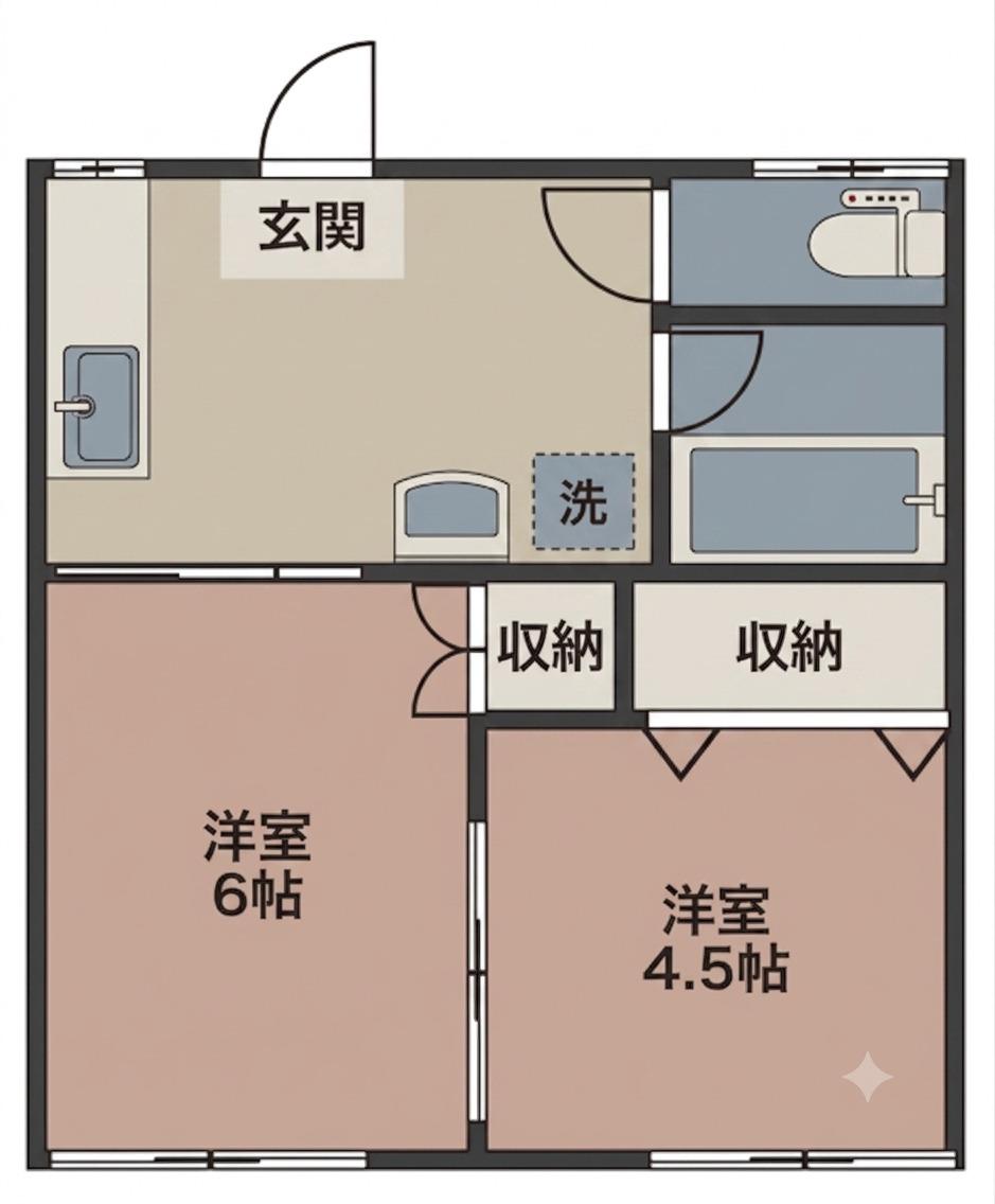 ファミール原田(2DK/2階)の間取り写真