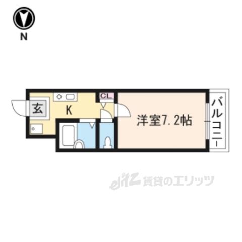 フリーポート庄山(1K/2階)の間取り写真