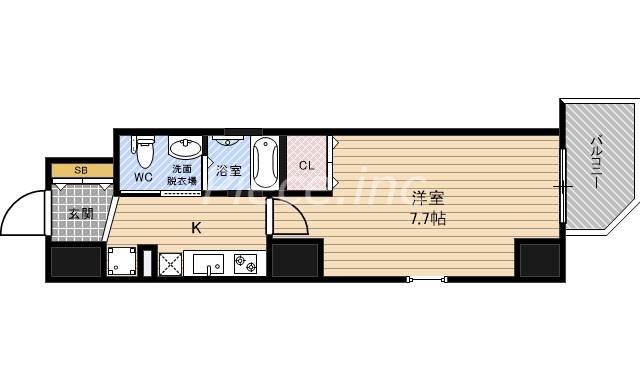 プランドール梅田(1K/6階)の間取り写真