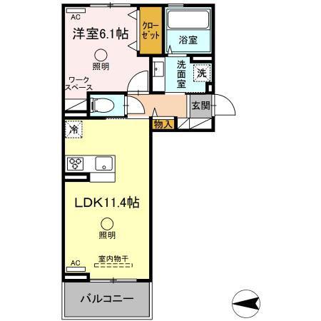 FY-STYLE ARAO(1LDK/3階)の間取り写真