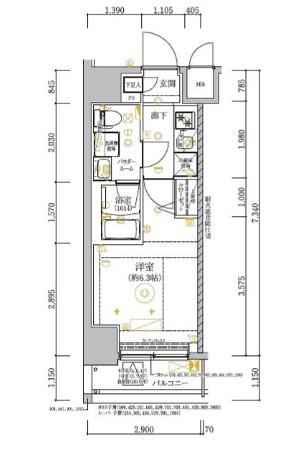 RELUXIA GRANDE 横濱吉野町(1K/3階)の間取り写真
