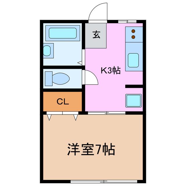 リュミエール(1K/2階)の間取り写真