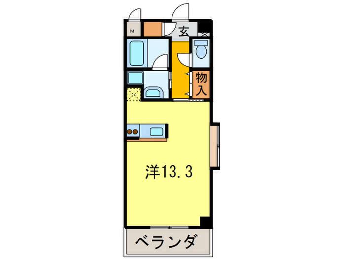 スクエアMKII(ワンルーム/2階)の間取り写真