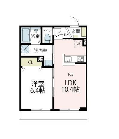 ブルーム武蔵中原(1LDK/1階)の間取り写真