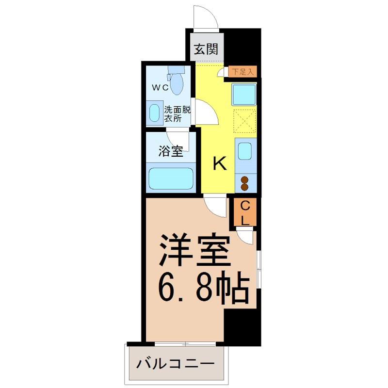 ERUZA BLDG名古屋駅前(1K/12階)の間取り写真