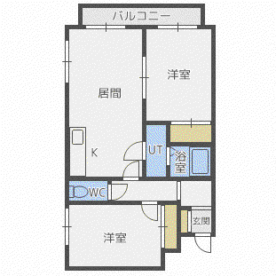 リゾルテ白石(2LDK/3階)の間取り写真
